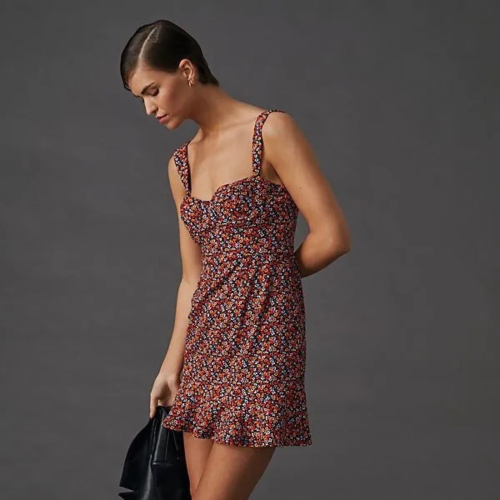 Anthropologie Hutch Ditsy Floral Corset Mini Dress